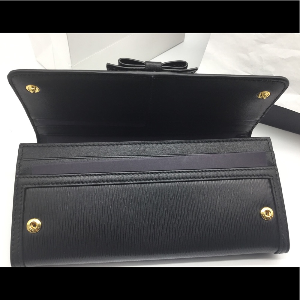 Prada♥️NEW♥️Vitello Move Fi Black Ribbon Leather - Picture 6 of 8